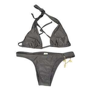 Agua Doce Black Charm Chain Bikini NWT